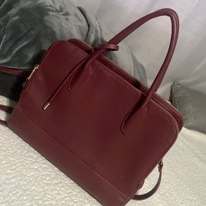 Double zip work satchel bag